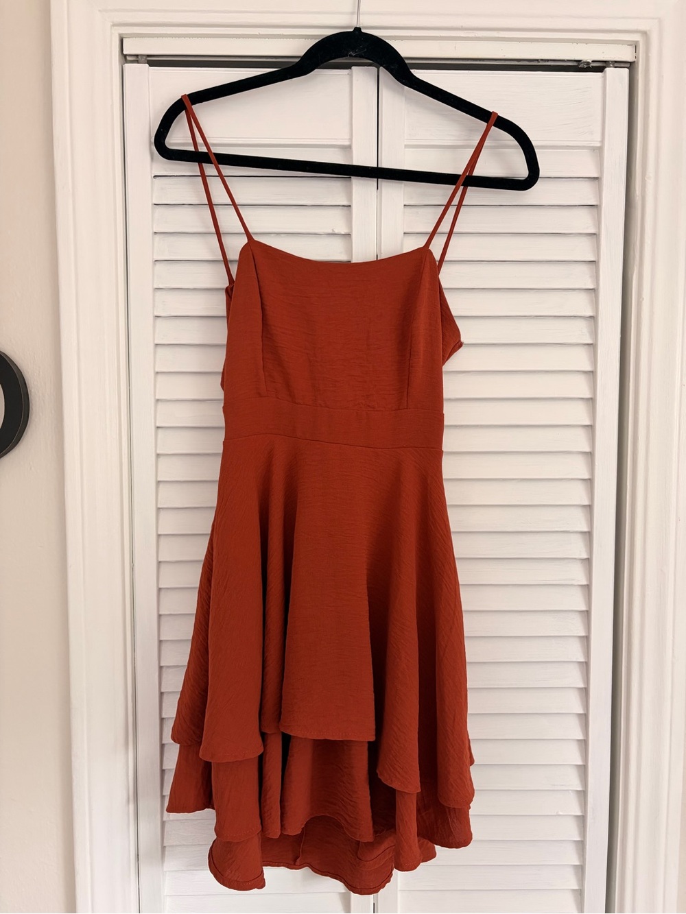 Lovely Day Rust-Orange Strapless Layered Dress